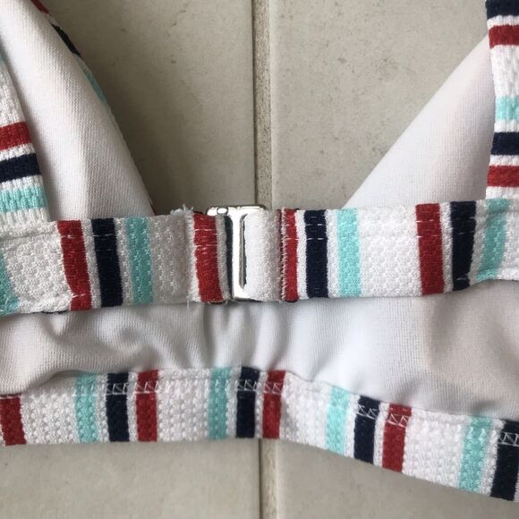 Full Tilt Bikini Swimsuit Multicolor Striped Padded Triangle Cheeky Swim - Picture 6 of 7